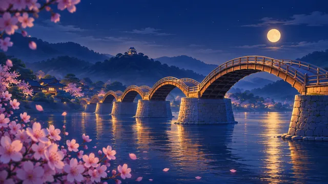 Bridge wallpaper: Kintaikyo Bridge   dark